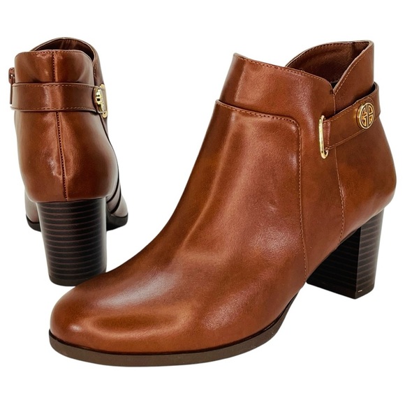 Giani Bernini Artemyss Brown Faux Leather Womens Ankle Boots Size 8.5W - Picture 9 of 13